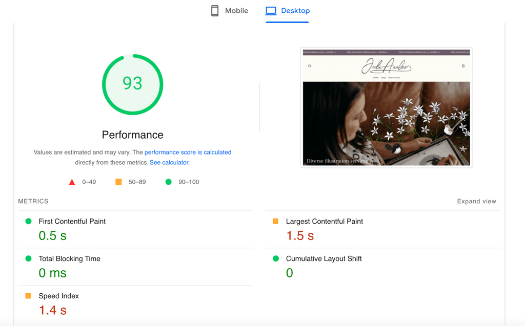 whisk theme pagespeed