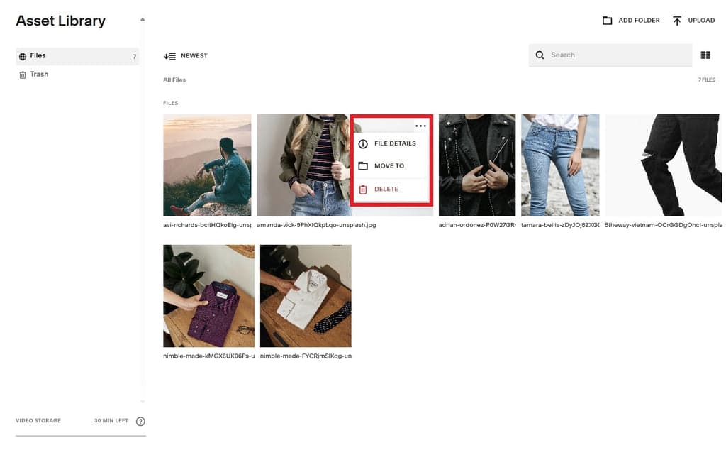 Squarespace Assets - Three Dots Above Each Image