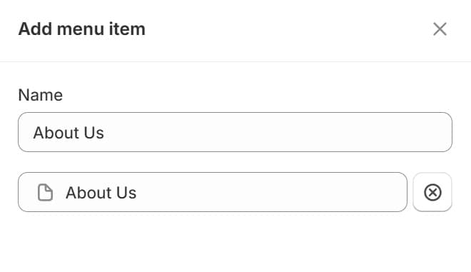 Add Menu Item - About Us on Both Fields