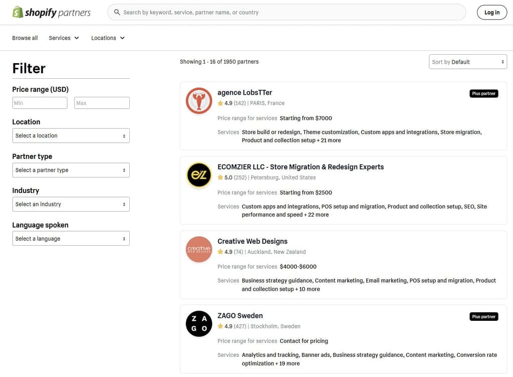Store Migration Services in the Shopify Partners Directory