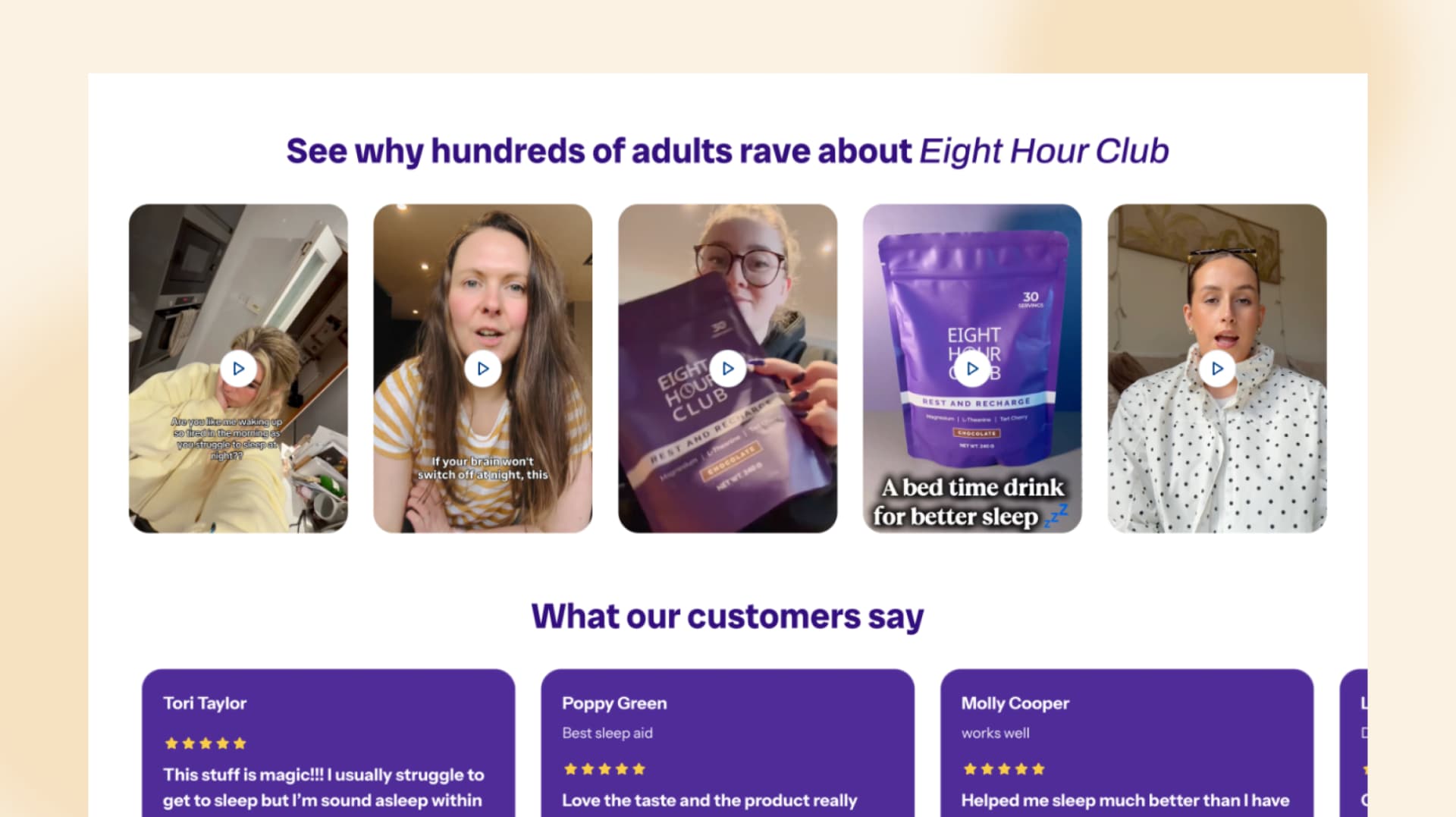 A video carousel built for social proof