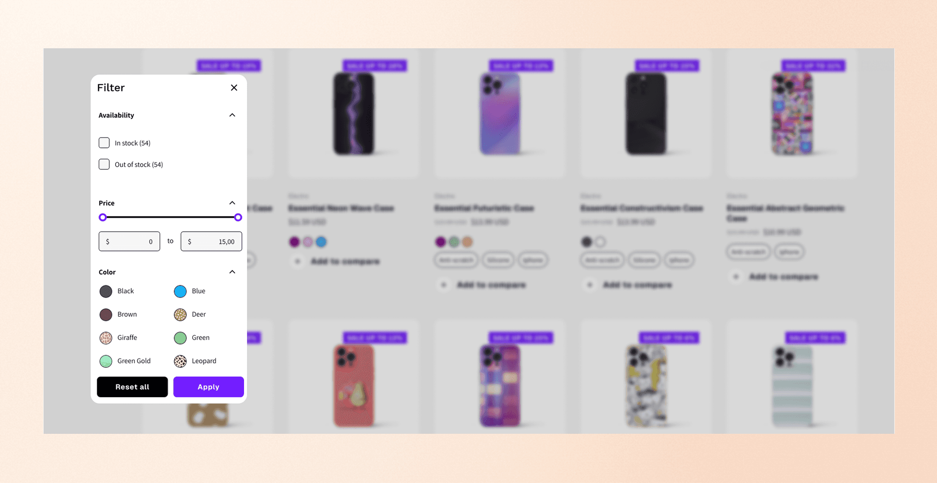 Powerful product filters