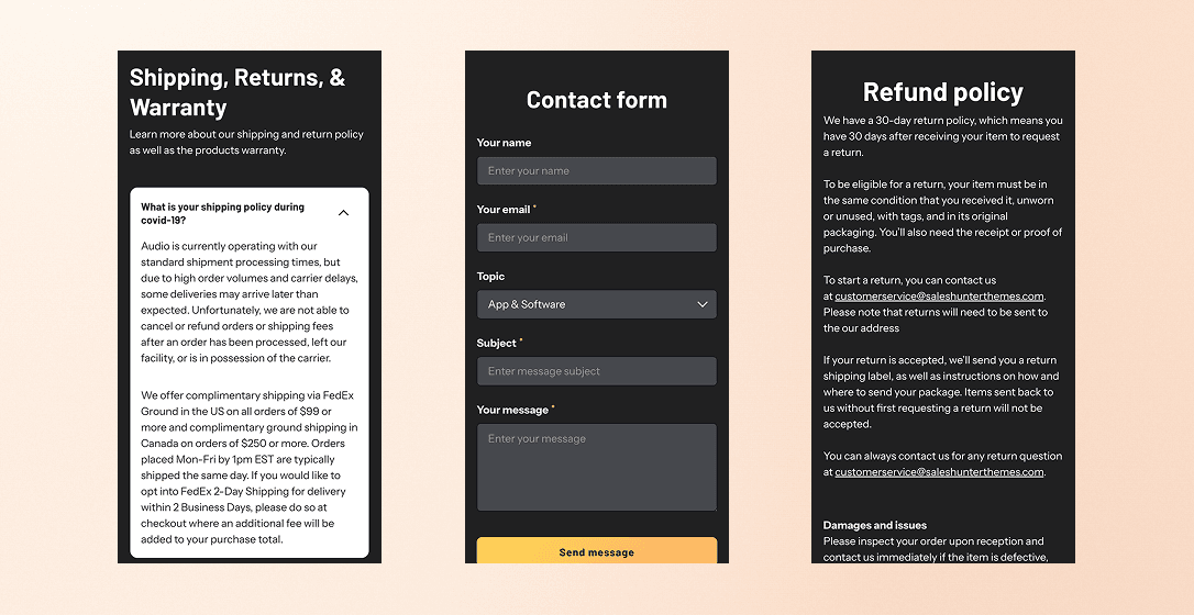 Multiple page templates