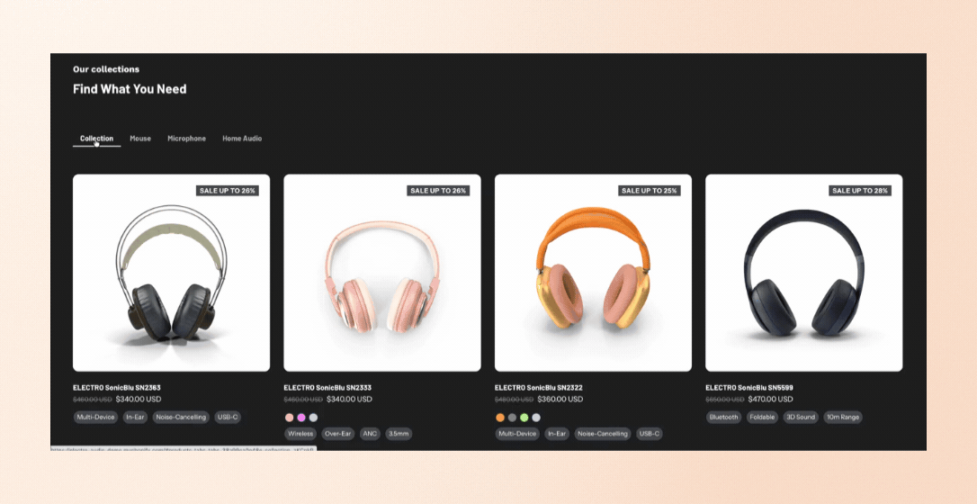 Tabbed featured products