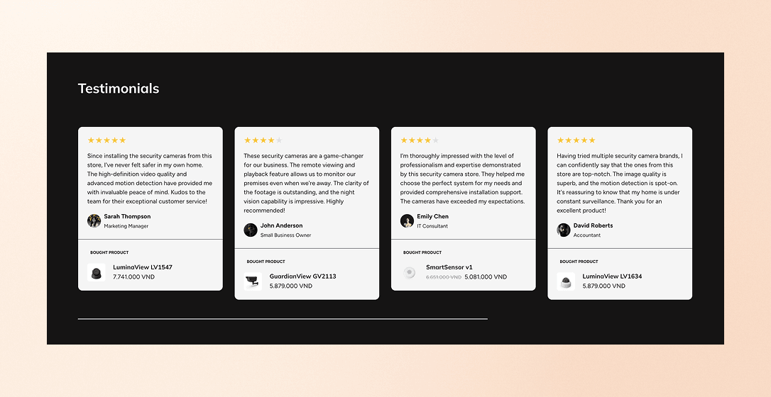 Testimonial section