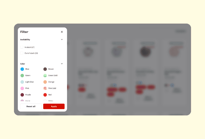 Powerful product filters