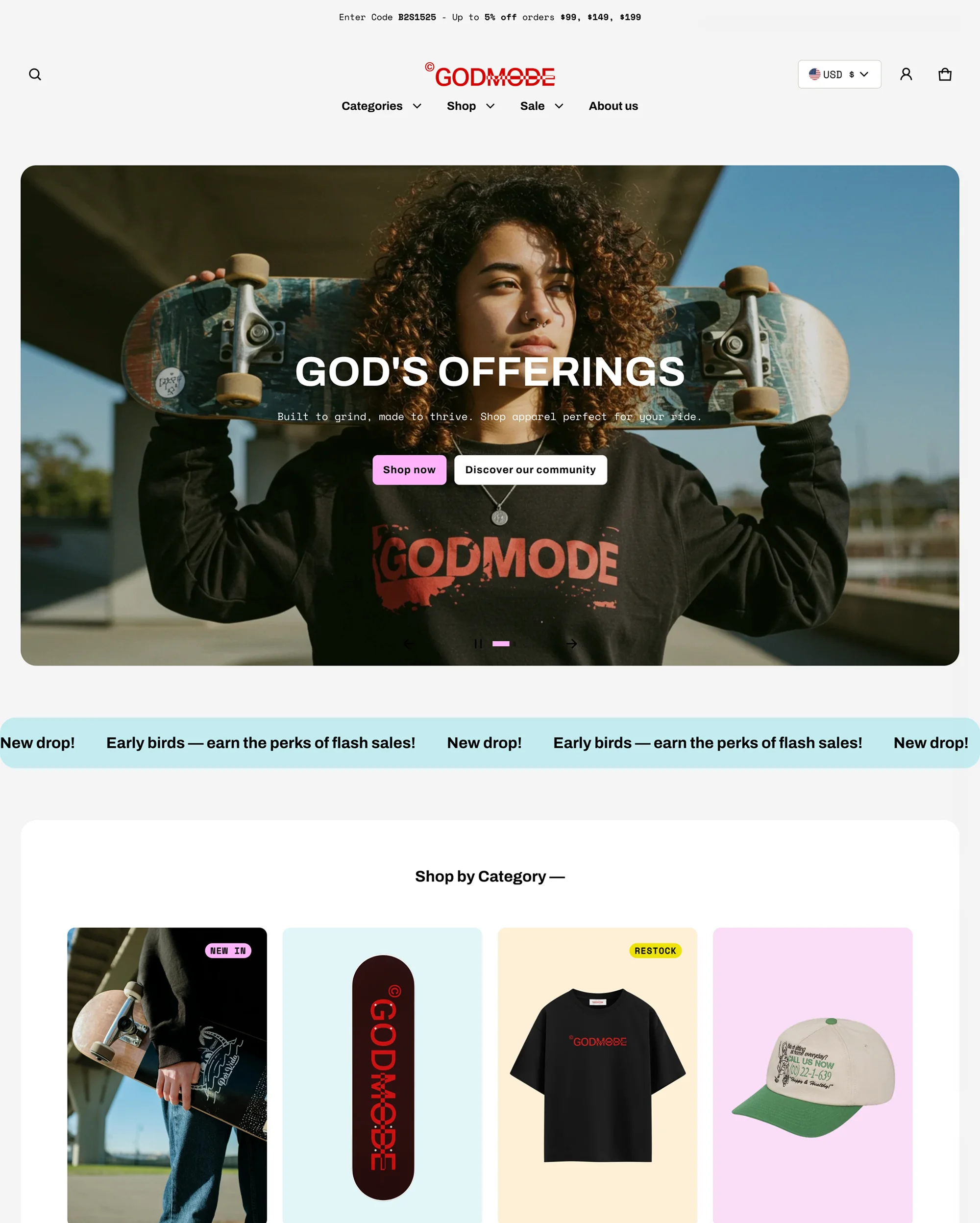 Skatewear Shopify theme