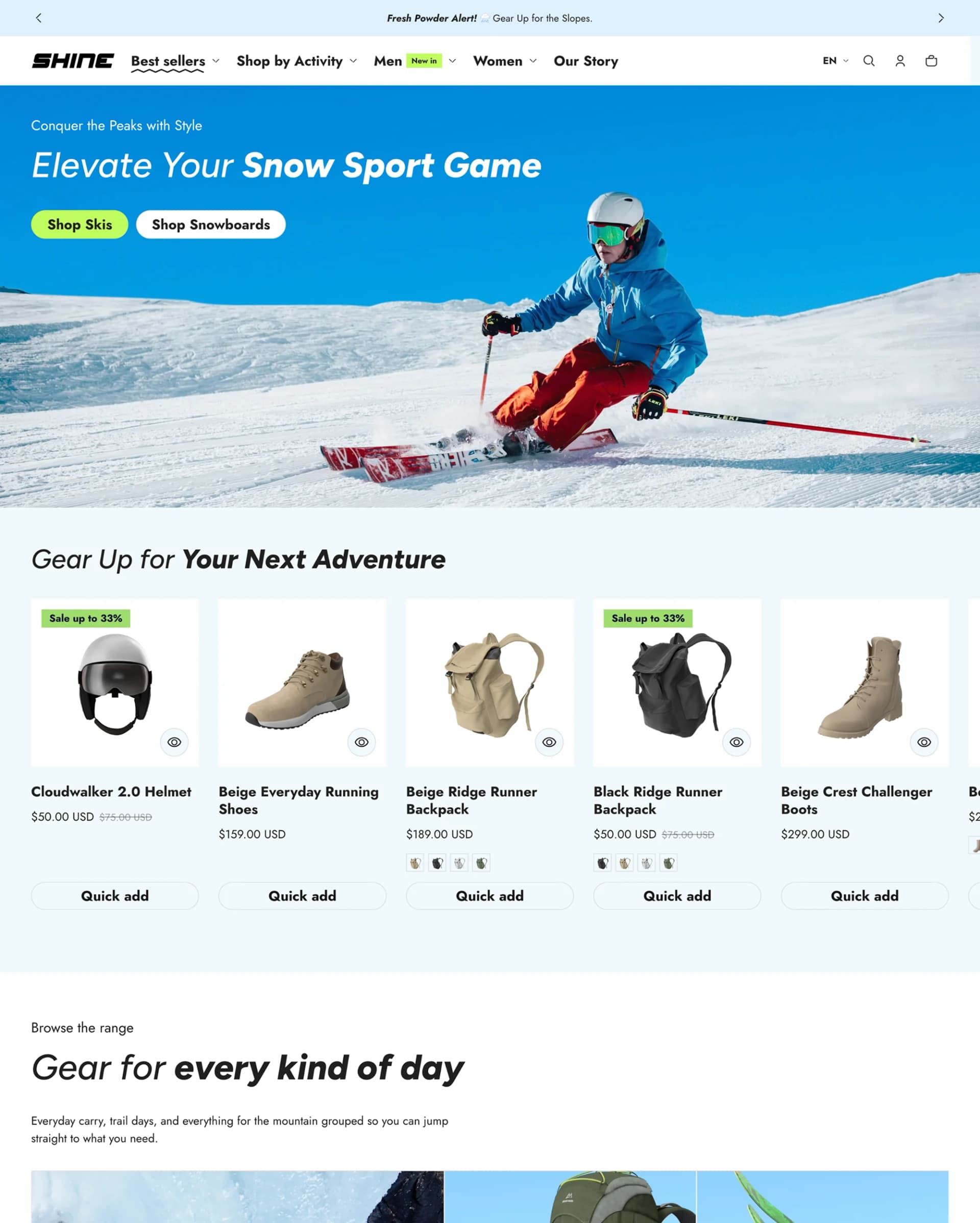 Energetic Shopify theme