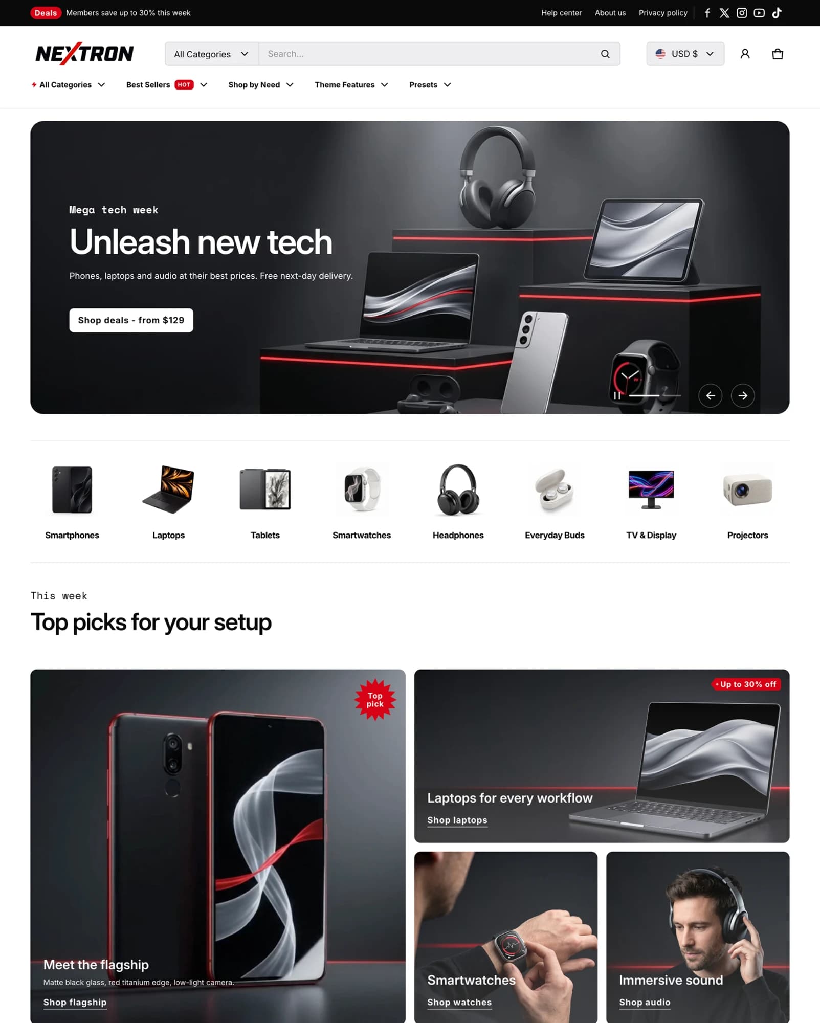Nextron Shopify theme