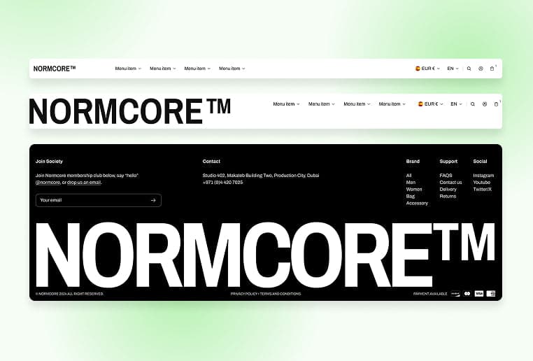 Customizable header & footer