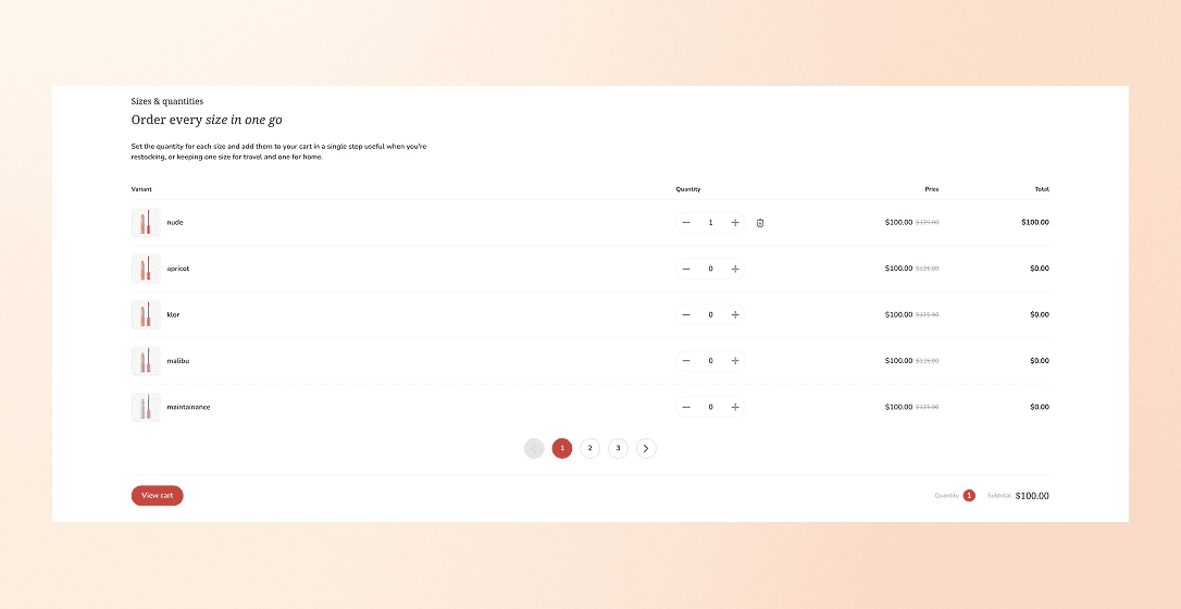 Quick order list