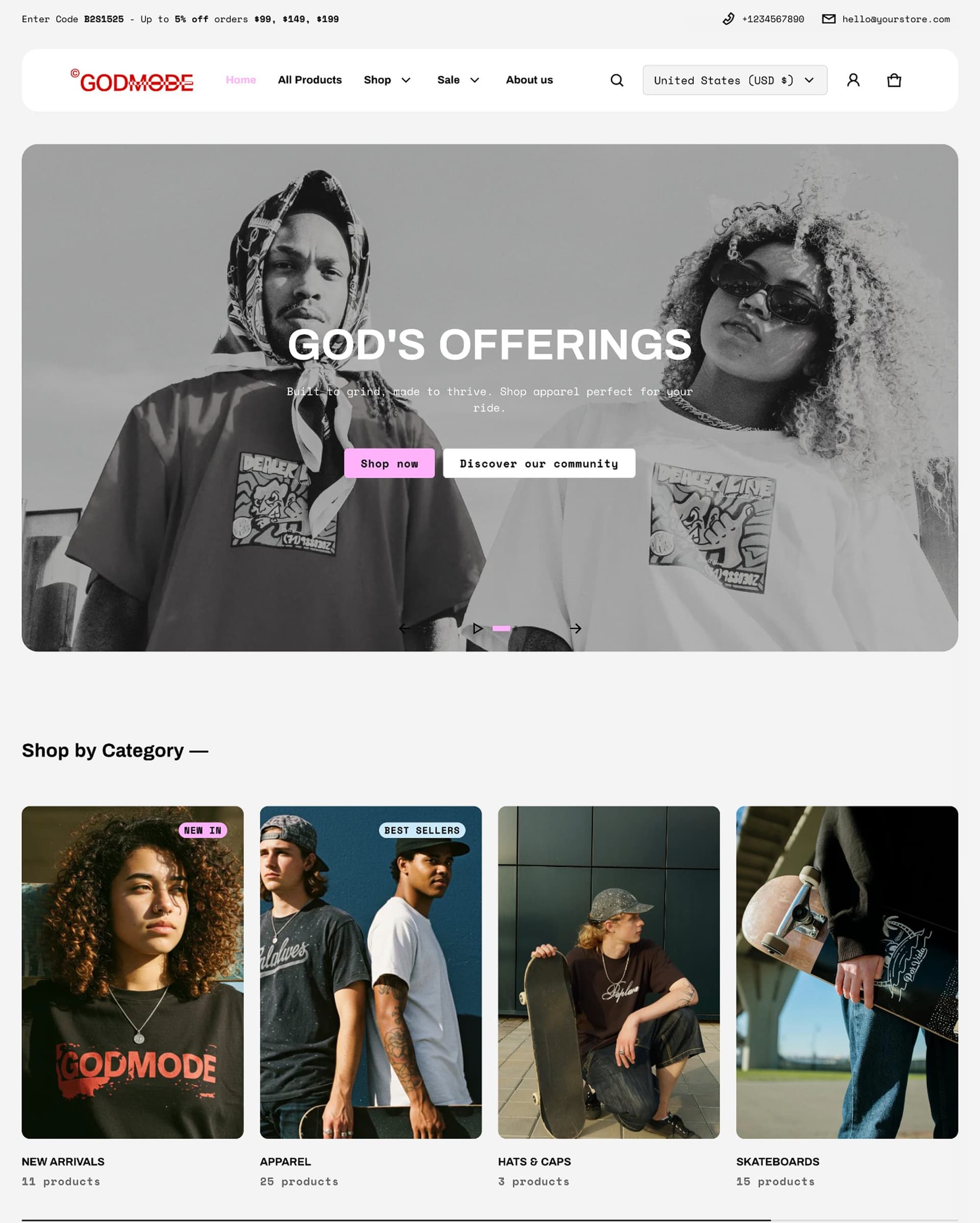 Skatewear Shopify theme